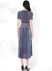 Ombre Stripe Plisse Dress
