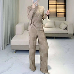 Luxury Pleated Ribbed 2-Piece