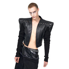 Men's Cropped Vegan Leather Jacket