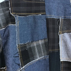 Men's Authentic Denim Patchwork Jacket Coat