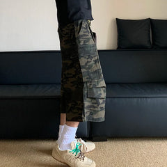 Men's Camo Oversized Wide Leg Cargo Shorts