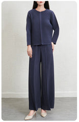 Luxury Pleated Top & Wide Leg Pant