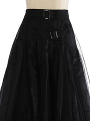 Luxury Tulle Mesh Buckle Skirt
