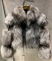 Genuine Cropped Fox Fur Coat