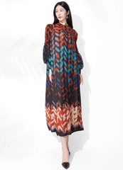 Luxury Geometric Plissé  Dress