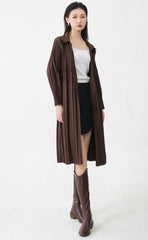 Luxury Pleated Trench Coat