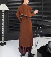 Luxury Pleated Trench Coat