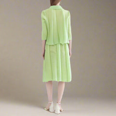 Pleated Set Top & Pull-On Skirt