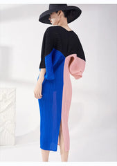 Truly Pleated Batwing Midi Dress