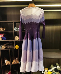 Wave Pleated Midi Dress