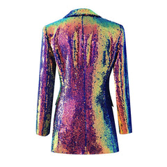 Women's Iridescent Glam Sequin Blazer