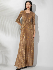 Luxe Pleated Ruffle Dress