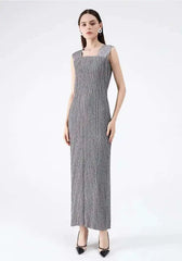 Luxury Modest Pleated Dress & Cape