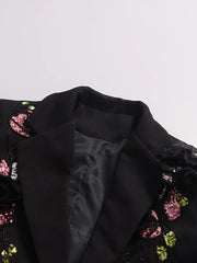 Luxury Floral & Sequin Blazer