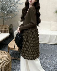 Plissé 3D Bubble Cardigan