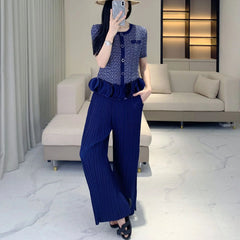 Pleated Pull-On Trousers & Jacket