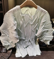 Sculptural Pleated Crinkle Top