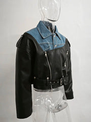 Men's Faux Leather Denim Jacket + FREE Jeans Set