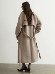 Luxury Wool-Blend Longline Coat