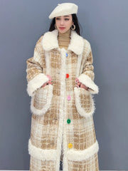HEYFANCYSTYLE Casual Chic Plaid Wool Coat