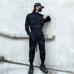 Men's Shibuya Style Black Jumpsuit