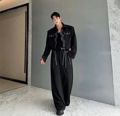 Men's 2 Piece Cropped Jacket + Pants Suit Set