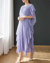 Luxury Plissé Ruffle Kaftan Dress