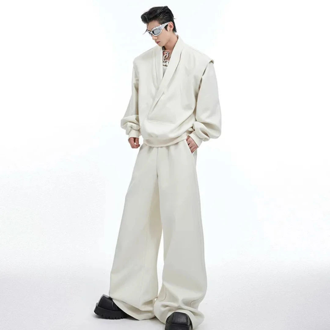 Men's 2 Piece Casual Oversized Top & Wide Leg Pants Set