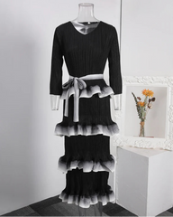 Luxe Tiered Ruffle Pleats Dress