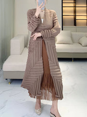 Plissé Lightweight Geometric Coat