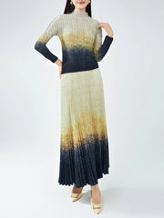 Truly Pleated Designer Top & Long Skirt Set