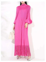Luxury Plisse Tassel Fringe Dress