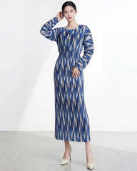Luxury Pleated Balloon Sleeve Dress