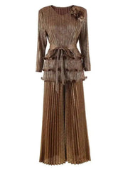 Luxury Formal Pleated Pants Set