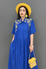 HEYFANCYSTYLE Handmade Zen Embroidered Dress