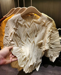 Sculptural Pleated Crinkle Top