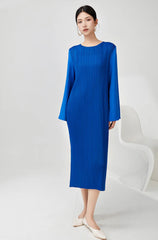 Luxury Flared Sleeve Pleats Dress