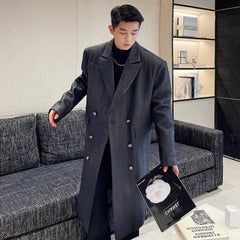 Luxe Textured Japanese Trench Coat for Men