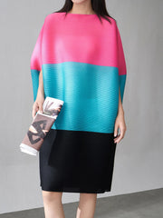 Luxury Pleated Batwing Dress