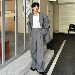 Men's 2 Piece Gray Oversized Blazer & Pants Set