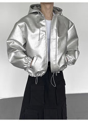 Men's Silver Luxe Hooded Jacket