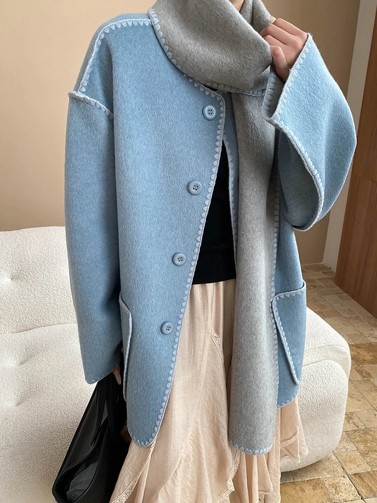 Luxury Wool-Blend Jacket & Scarf
