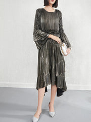 Luxury Ruffle Pleated Dress