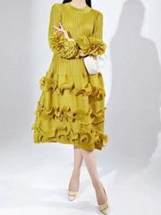 Luxury Plissé Pleated Cocktail Dress