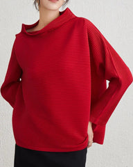 Luxury Plissé Long-Sleeve Top