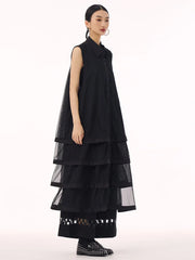 Oversized Mesh Sleeveless Blouse