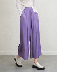 Wide-Leg Plissé Daily Trousers