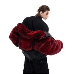 Men's Luxury Faux Fur Biker Jacket