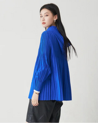 Luxury Pleated Hooded Jacket