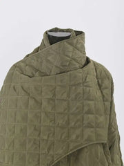 Luxury Diamond-Quilted Scarf Coat